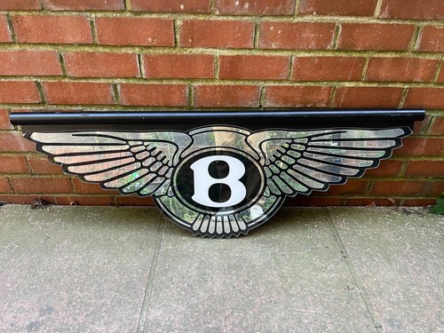 Panneau présentoir publicitaire concessionnaire Bentley original véritable homme grotte vintage