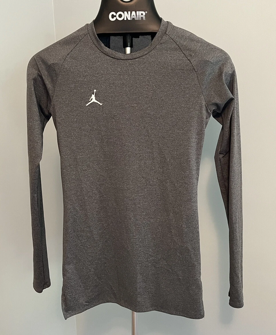 NIKE Jordan Brand Dri-Fit Men’s Long-Sleeve Compression Shirt XS Small Gray