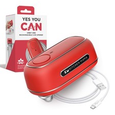 Abridor de latas eléctrico recargable Kitchen Mama Orbit One: pequeño, rojo