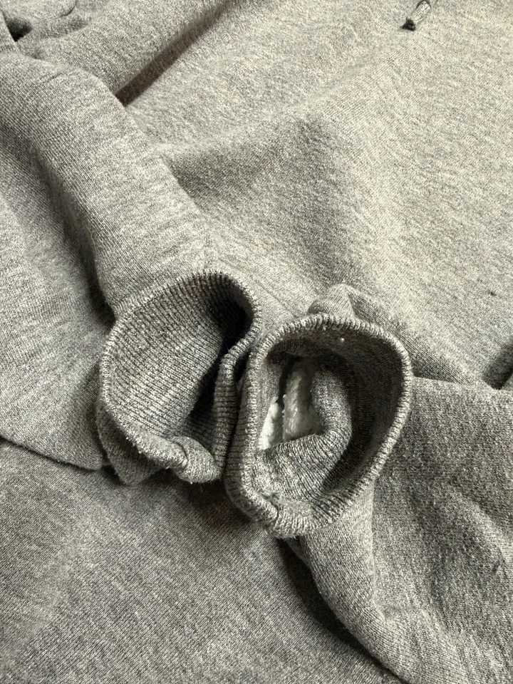 复古 80 年代 Russell 超重灰色空白厚连帽衫运动衫小号美国 — 第 3/4 张图片