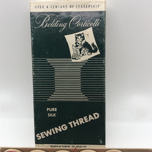 Belding Corticelli Light Scarlet Pure Silk Thread 11 Wood Spools Sz A 50 Yds Red - Picture 2 of 11