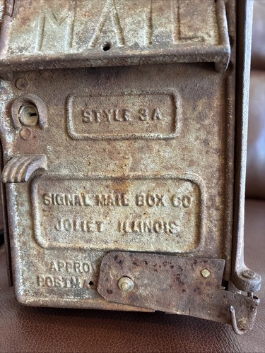Vintage 1899 Bates Hawley US MAIL Style 3A Mailbox W/ Cast Iron Door& Front Slot - Picture 2 of 20
