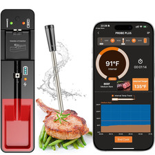 Smart Bluetooth Cooking Thermometer, Long-Range Wireless Meat Thermometer for Ov