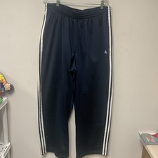 Adidas Men s XL Sweatpants Navy Blue 3 Stripes Drawstring Waist With Pockets 34