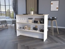Crete Kitchen Island with 3 Tier Shelves, Rolling  Cart for Kitchen Dining Room