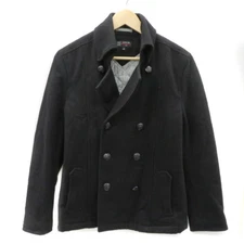 MK Michel Clan Homme KLEIN P Coat Peacoat Short Length Plain Wool 46 Black Used