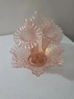 Fenton VTG Glass Diamond Lace 3-Horn Epergne in Empress Rose Carnival Iridized