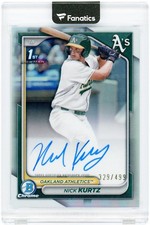 Nick Kurtz Oakland Athletics Signed 2024 Bowman Draft Chrome CPA-NK 329/499 Card