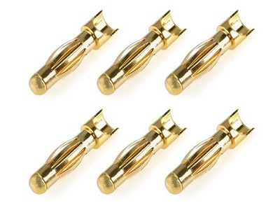 Team Corally Bullit Connector 4.0mm - Male Spring Type - Gold Plated - Wire Stra