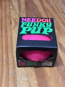 Schylling NeeDoh Funky Pup Squish Tactile Squeeze Toy, Pink 3+