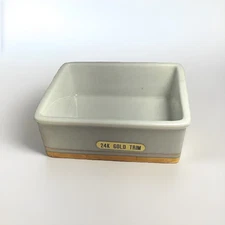 Vintage Chokin Trinket Dish Porcelain – 3.75” Rectangular – 24K Gold Trim
