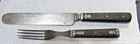 Antique Civil War Era Pewter Inlay Knife & Fork J.Russel & Co.Green River Works