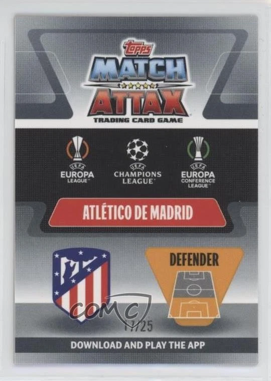 2021-22 Topps Chrome Match Attax UCL Orange Refractor /25 Stefan Savic #67 - Image 2 of 2