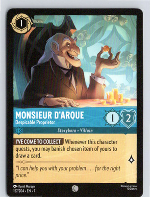 Disney Lorcana Archazia's Island #157/204 - Monsieur D'Arque NM Regular