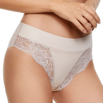 Jadea Women's Slip 8012 Laser Cut Cotton And Lace 3 Pcs
