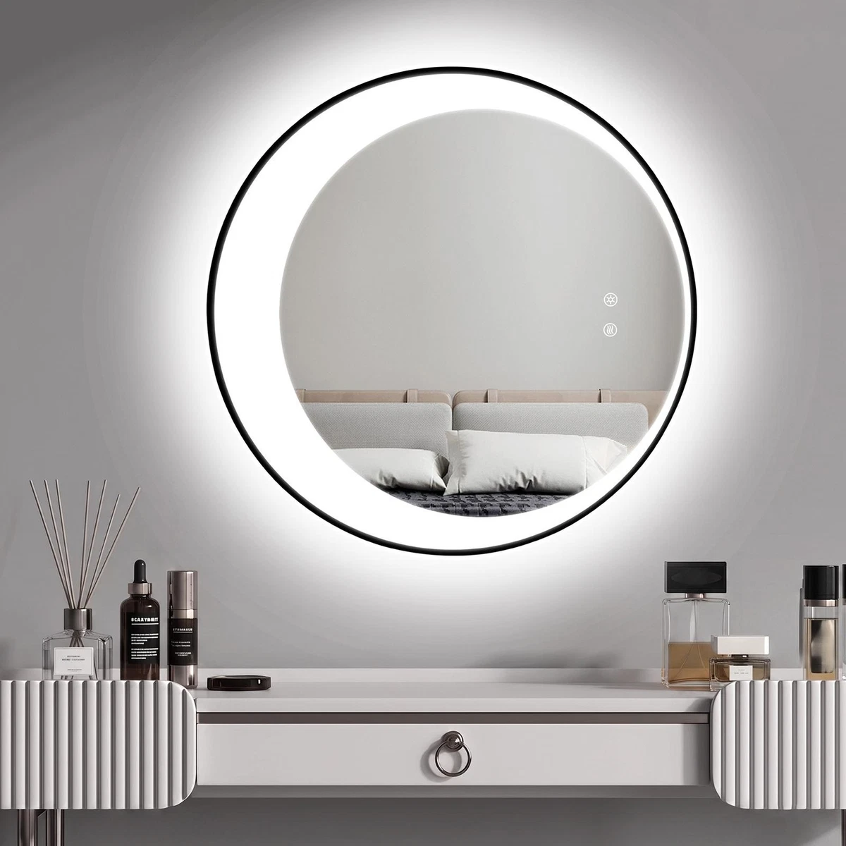 LED Badspiegel Badezimmerspiegel mit Touch Beschlagfrei Beleuchtung Wandspiegel