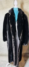 Vintage 70s  FAUX Full Length Mink Fur Coat Sz Med-L
