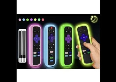 Wellbom Wevove Roku Remote Case Battery Cover Glow in The Dark Set Of 4