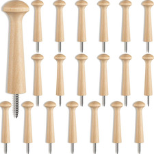 20 Pieces Wooden Shaker Peg Screw-On Pegs 3.62 Inch Long Unfinished Wood Shaker
