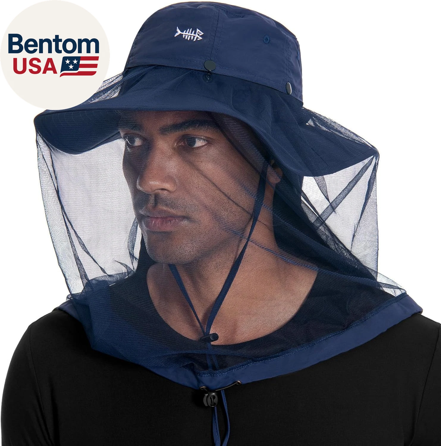 UPF 50+ Mosquito Sun Hat with Hidden Head Net and Neck Flap for Men Women Outdoo