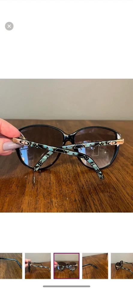 Vintage Christian Dior 2277 90 Oversized Black and Blue Sunglasses 1980 - Image 3 of 4