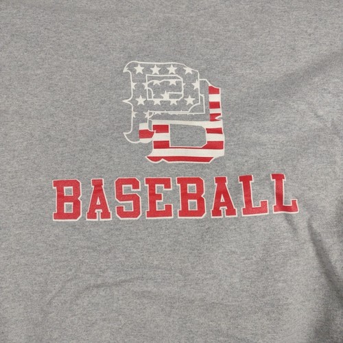 Men's Gray Pullover Size L SweatShirt PB Baseball Spellout Gildan Heavy Blend - Picture 2 of 13