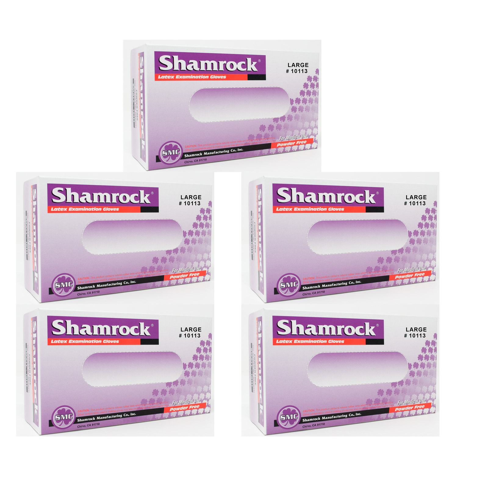 Shamrock Powder-Free Textured Latex Exam Gloves Large 500-Pack