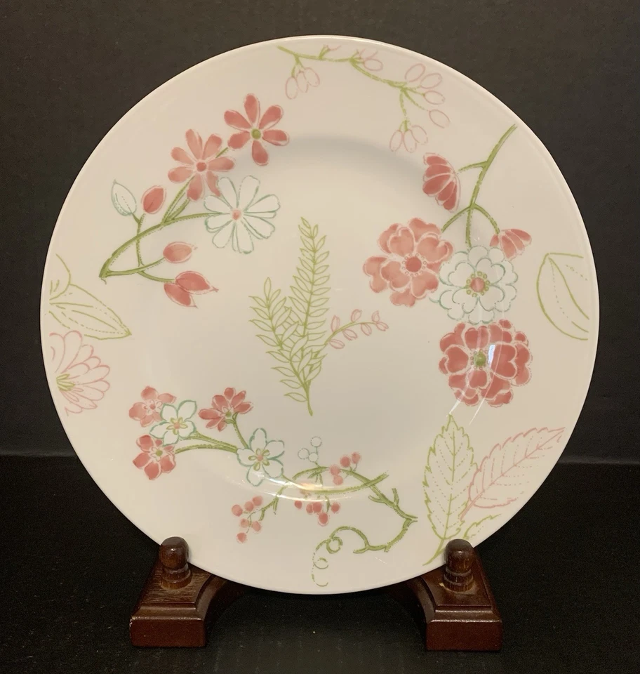 The Cellar Creamware 9" Salad Plates - White with Floral Accent - Set of 4 - Image 3 of 4