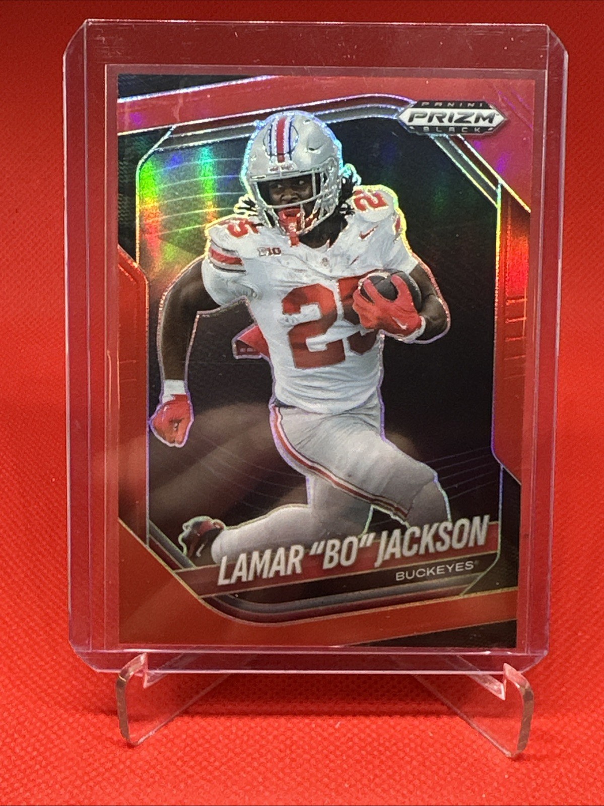 2025 Panini Prizm Black - Lamar "Bo" Jackson #168 - Red Prizm 57/299
