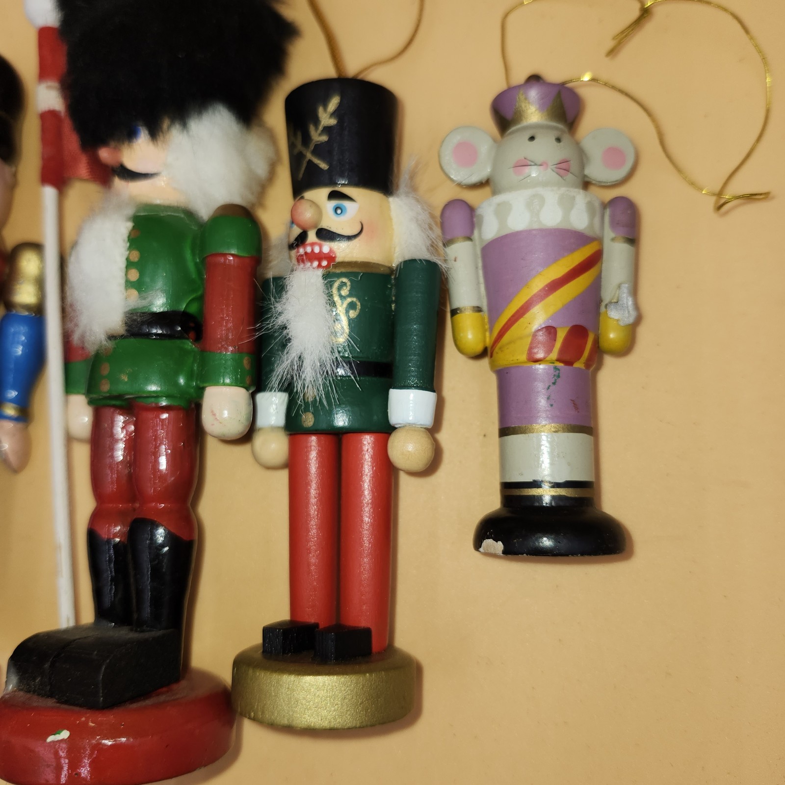 Lot of vintage wood handmade nutcracker ornament Kurt Adler