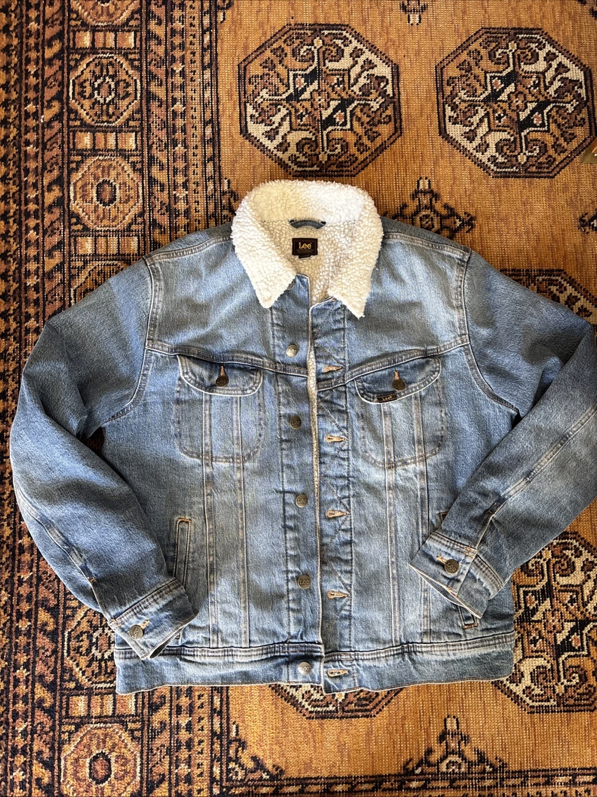 Lee Men's Storm Rider Denim Sherpa Jacket Size M