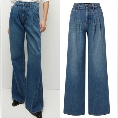 RRP US$368 Veronica Beard Mia Demi wide leg jean jetsetter bright NWT US26