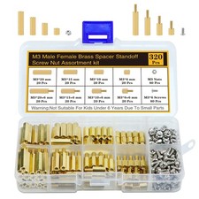 320PCS M3 Brass Standoff Screw Kit Motherboard Spacer Hardware Set