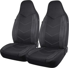 Pic Auto High Back Front Car Seat Covers - Sports Carbon Fiber Mesh Design U...