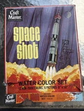 Vintage Craft Master Water Color Set. SPACE SHOT astronaut Shuttles