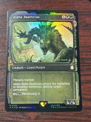 1x FOIL SHOWCASE ALPHA DEATHCLAW - Fallout - MTG - Magic the Gathering