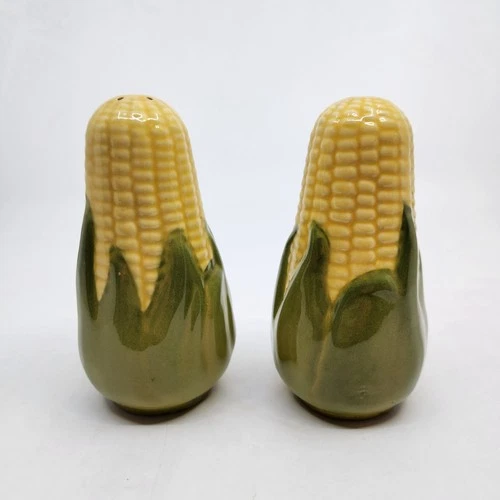 Vintage Shawnee Pottery Corn King Large 5" Tall Salt and Pepper Shaker Set READ
