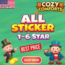 Monopoly Go 🎮 All Sticker 1⭐- 6⭐ Cheapest ✔️ Fast Available 24/7 ⚡