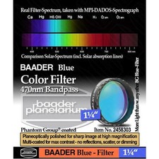 Baader Premium Eyepiece Filter: Blue, 470nm Bandpass - 1.25" FCFB-1 2458303