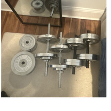  Iron 200 lb Silver adjustable dumbbells 