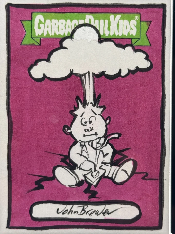 🔥 2020 Topps Garbage Pail Kids Sketch – 1/1 John Brewer Adam Bomb Sketch 🔥 - Image 2 of 3
