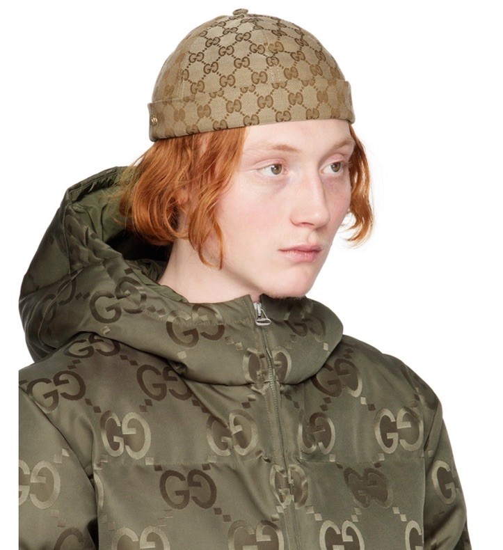 NWT GUCCI GG Kids Jacquard Docker Hat In Ivory Web Elastic Band Sz L / 56cm💝💖 thumbnail 8