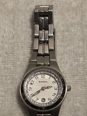 Fossil AM3982 Date Women's Wrist Bracelet Watch Stainless
