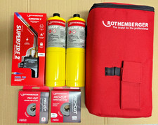 ROTHENBERGER HOTBAG 35644 SUPER FIRE 2 TORCH, 2 X MAPP GAS 19828 & 15/22MM SLICE
