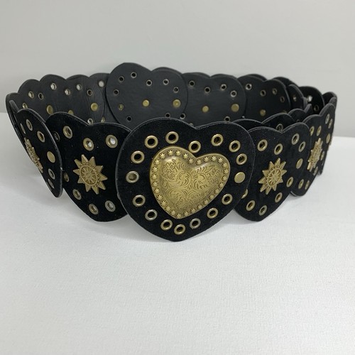 Kopen Australia | Y2K Heart Black Faux Suede Belt Wide Low Hip Rock Grunge Star - Bild 6 von 7