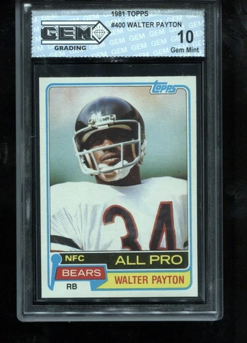 Walter Payton 1981 Topps #400 Football Card NFL HOF Chicago Bears GEM MINT 10