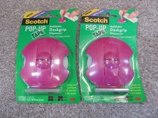 Lot of 2! 3M Scotch Pop-Up Tape Refillable Desk Grip Dispenser Plus Tape Refill