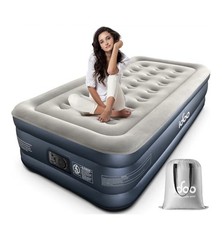 iDOO Single Air Bed, Inflatable Mattress with Built-in Electric Pump