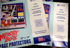 Memory Book 12 X 12 Inch Scrapbook Page Protectors, Clear Poly, Top Load, 100