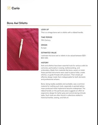 Bone Awl Stiletto 